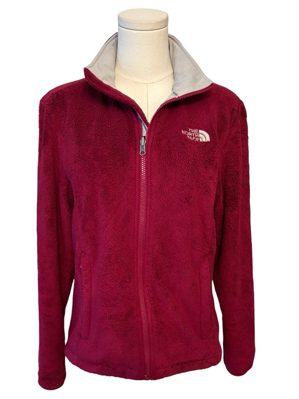 The North Face Berry Fuzzy Fleece Zip Front Jacket Size Small